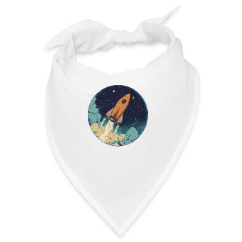 Rakete ins Unbekannte: Aufbruch zu neuen Welten! - Bandana - Weiß - Vorne