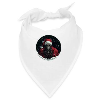 Dunkler Santa: Weihnachten mal anders! - Bandana - Weiß - Vorne