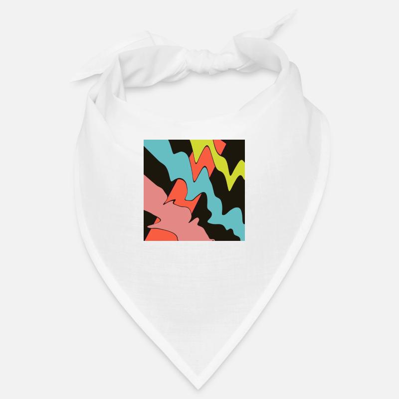 Square orange, with three patterns. - Bandana - white