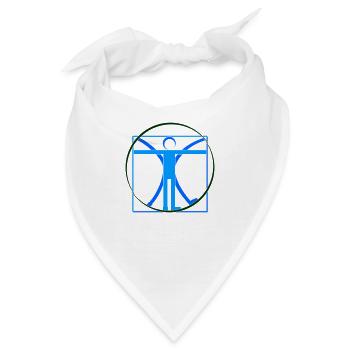 Mensch Leonardo da Vinci Strich - Farben wählbar - Bandana - Weiß - Vorne