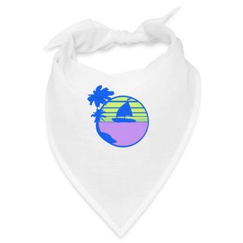 Schiff Sonne Streifen Matrose Kapitän Wasser Boot - Bandana - Weiß - Vorne