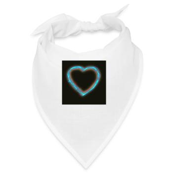 Blaues Wasser Herz mit Beleuchtung - Bandana - Weiß - Vorne