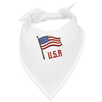 USA Fahne - Bandana - Weiß - Vorne
