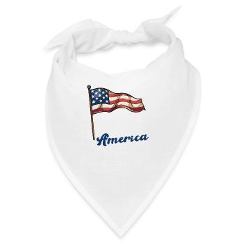 Amerika Fahne - Bandana - Weiß - Vorne