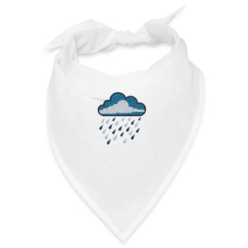 Gestickte Regenwolke - Bandana - Weiß - Vorne