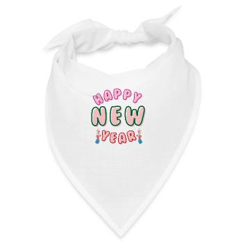 Happy New Year - Bandana - Weiß - Vorne