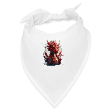 Drache - Bandana - Weiß - Vorne