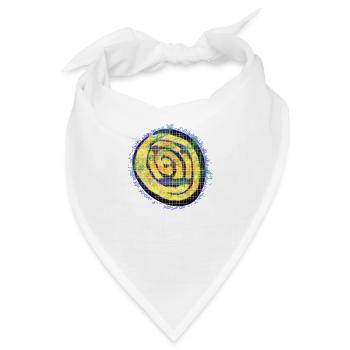 Gelbe kreative Spirale mit Karo Muster - Bandana - Weiß - Vorne