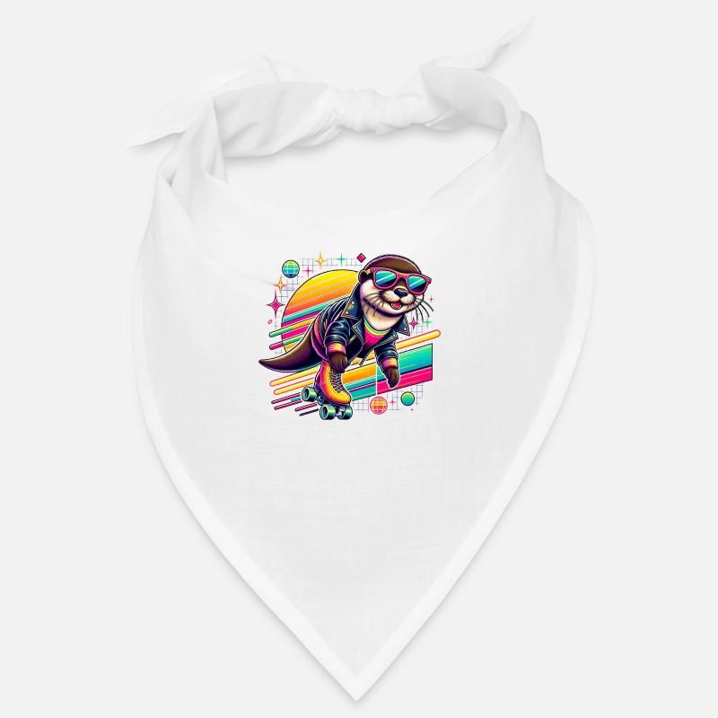 Cooler Otter Mit Rollschuhen Im Retro-Stil Bandana