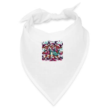 Weihnachtsfeier Weihnachten Glühwein Party - Bandana - Weiß - Vorne