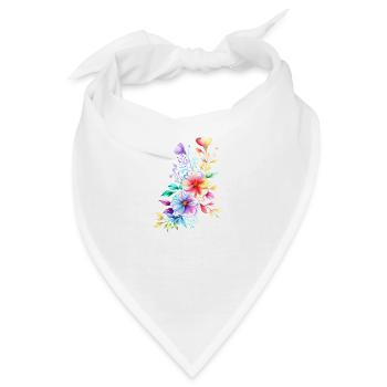 Regenbogen Bouquet - Bandana - Weiß - Vorne