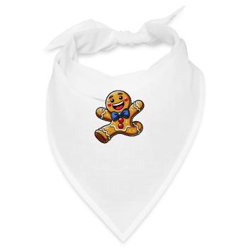 Lebkuchenmann Cartoon - Bandana - Weiß - Vorne