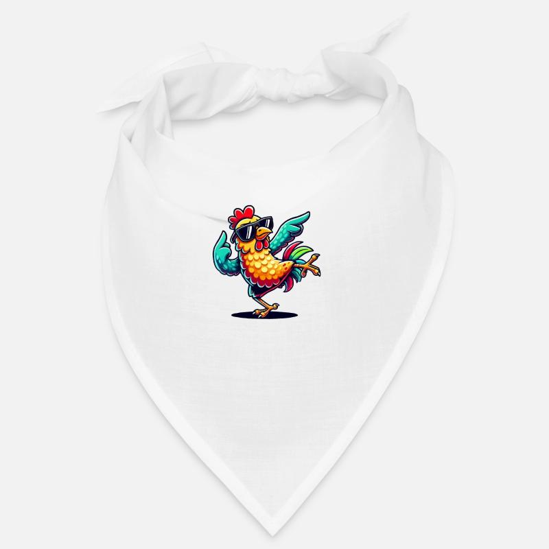 Huhn Comic - Bandana - Weiß