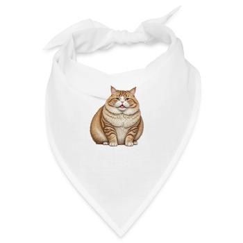 Dicke Katze - Bandana - Weiß - Vorne
