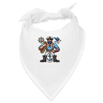 Matrose Seemann Comic - Bandana - Weiß - Vorne