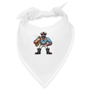 Matrose Seemann Comic - Bandana - Weiß - Vorne