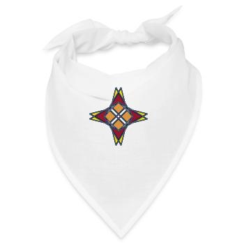 Abstrakte mit ein Muster in der Mitte - Bandana - Weiß - Vorne