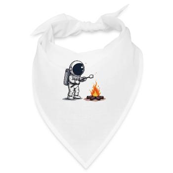 Astronaut röstet Marshmallow am Lagerfeuer - Bandana - Weiß - Vorne