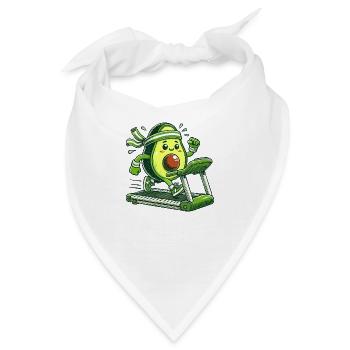Eine sportliche Avocado - Bandana - Weiß - Vorne