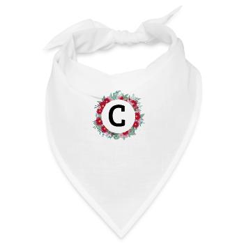 Buchstabe c Blumenkrone - Bandana - Weiß - Vorne