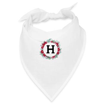 Buchstabe h Blumenkrone - Bandana - Weiß - Vorne