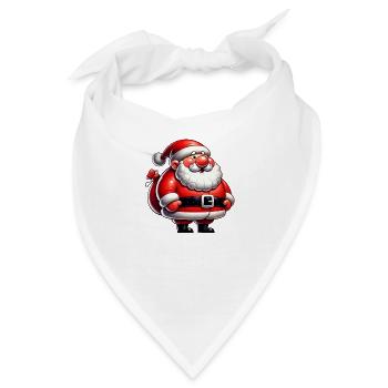 Weihnachtsmann Cartoon - Bandana - Weiß - Vorne