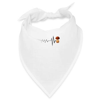 Steinpilze mit Herzschlag - Bandana - Weiß - Vorne
