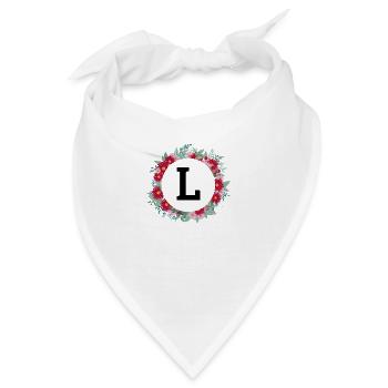 Buchstabe l Blumenkrone - Bandana - Weiß - Vorne