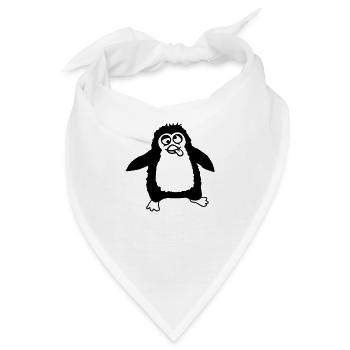 Pinguin Baby guckt verwirrt benommen verrückt süß - Bandana - Weiß - Vorne
