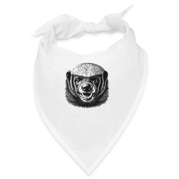 Honigdachs - Bandana - Weiß - Vorne