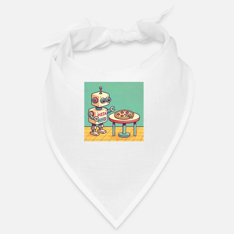 Robot Pizza - Bandana - blanc