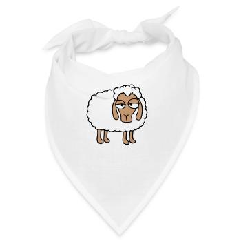 Schaf Müde Gelangweilter Blick Schäfchen Lamm Süß - Bandana - Weiß - Vorne