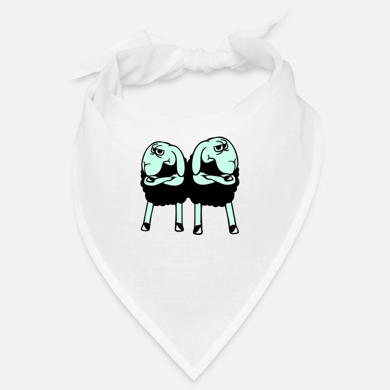 2 Schafe Verschränkte Arme Beleidigte Freunde Team Bandana