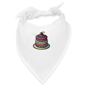 Geburtstagskuchen Torte - Bandana - Weiß - Vorne