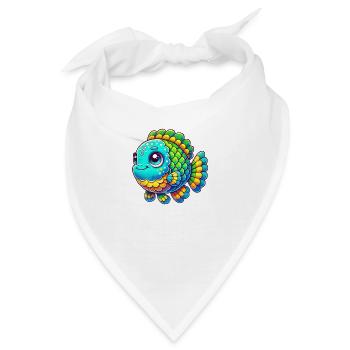 Fisch Comic - Bandana - Weiß - Vorne
