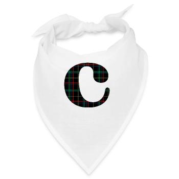 Monogramm c schottischer Tartan - Bandana - Weiß - Vorne