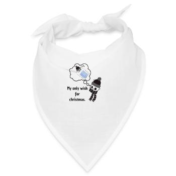Mein einziger Wunsch nach Weihnachtsskelett - Bandana - Weiß - Vorne