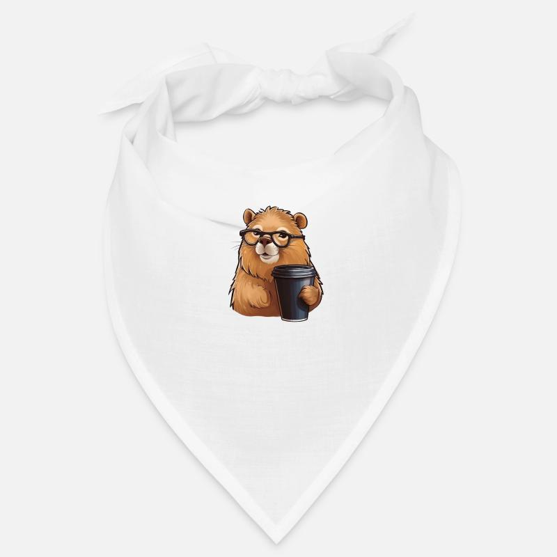 Capibara drinks coffee Bandana