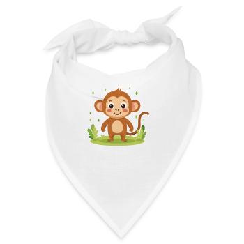 Kleines Äffchen, große Freude - Bandana - Weiß - Vorne