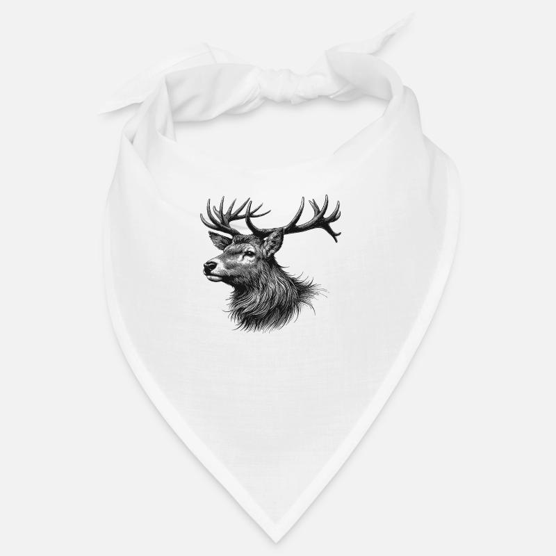 Hirsch - Bandana - Weiß