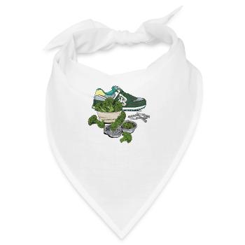Sneaker (grün) // Illustration - Bandana - Weiß - Vorne