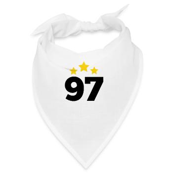 97 Jahre Stern - Geschenk zum 97. Jubiläum - Bandana - Weiß - Vorne