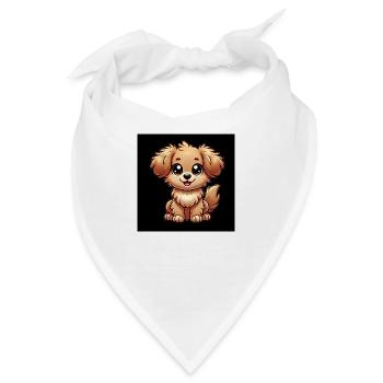 Niedlicher Hund - Bandana - Weiß - Vorne
