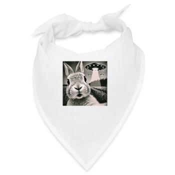Lusitg Hase Kaninchen UFOs Selfie Alien - Bandana - Weiß - Vorne