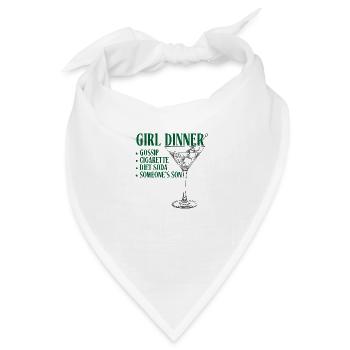 Girl Dinner Grün - Bandana - Weiß - Vorne
