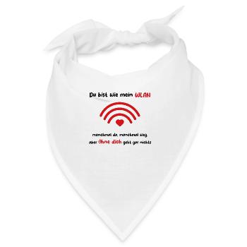 Herzschlag der Verbindung - Du bist wie mein WLAN - Bandana - Weiß - Vorne