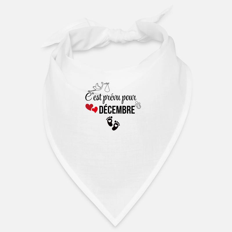 C’est prévu pour décembre - annonce de grossesse - Bandana - blanc