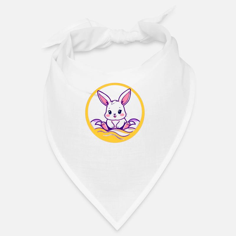 Lapin mignon, lapin de Pâques mignon, lapin - Bandana - blanc