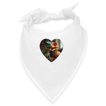 Zwei Baby Dinos - Bandana - Weiß - Vorne
