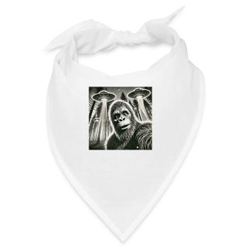 Lustig Bigfoot Big Foot Sasquatch Selfie UFO Alien - Bandana - Weiß - Vorne
